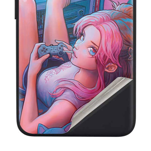 Pink Hair Anime Gamer Girl by Ivy Dolamore Google Pixel 4a Skin